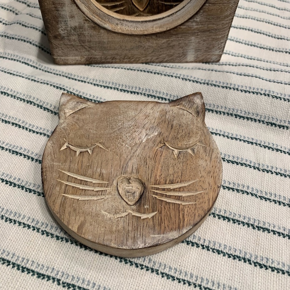 Wood Cat Coasters